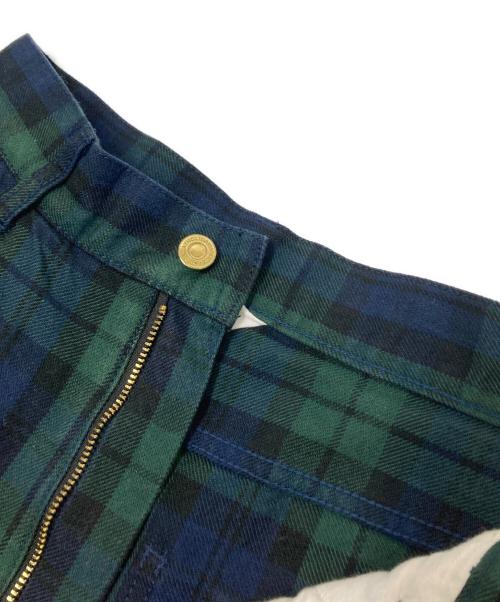 holiday（ホリデー）holiday (ホリデー) ワンタックチェックパンツ ネイビー×グリーン サイズ:０の古着・服飾アイテム