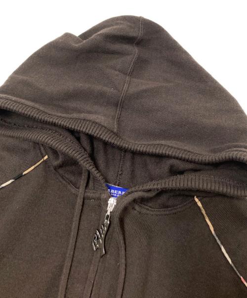 BURBERRY BLUE LABEL（バーバリー ブルー レーベル）BURBERRY BLUE LABEL (バーバリー ブルー レーベル) ジップアップニットパーカー ブラウン サイズ:38の古着・服飾アイテム