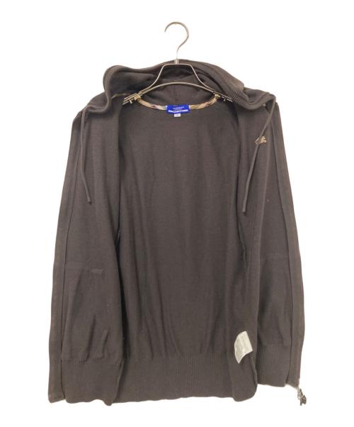 BURBERRY BLUE LABEL（バーバリー ブルー レーベル）BURBERRY BLUE LABEL (バーバリー ブルー レーベル) ジップアップニットパーカー ブラウン サイズ:38の古着・服飾アイテム