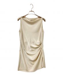 CLANE（クラネ）の古着「SATIN DRAPE TOPS」｜ベージュ