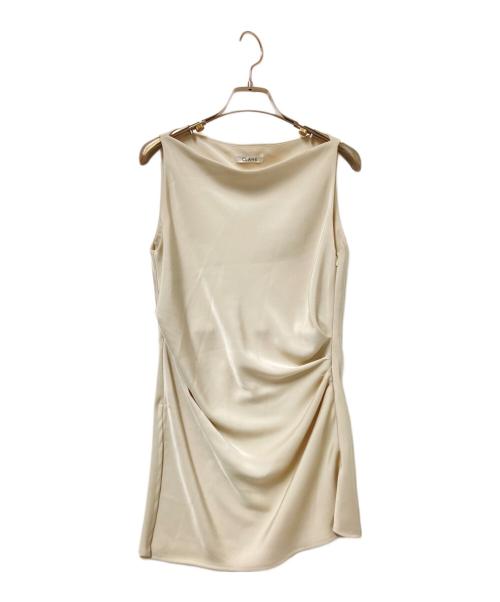 CLANE（クラネ）CLANE (クラネ) SATIN DRAPE TOPS ベージュ サイズ:1の古着・服飾アイテム