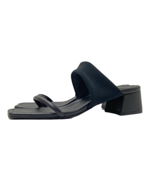 CLANE（クラネ）CLANE (クラネ) Fabric Square Mules ブラック サイズ:37の古着・服飾アイテム