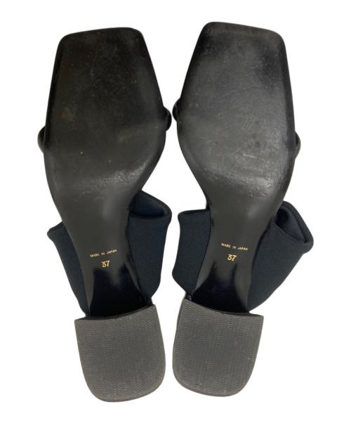 CLANE（クラネ）CLANE (クラネ) Fabric Square Mules ブラック サイズ:37の古着・服飾アイテム