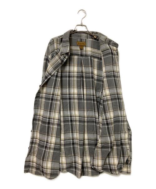 ST JOHN'S BAY（セントジョンズベイ）ST JOHN'S BAY (セントジョンズベイ) ネルシャツ グレー×ベージュ サイズ:2XLの古着・服飾アイテム