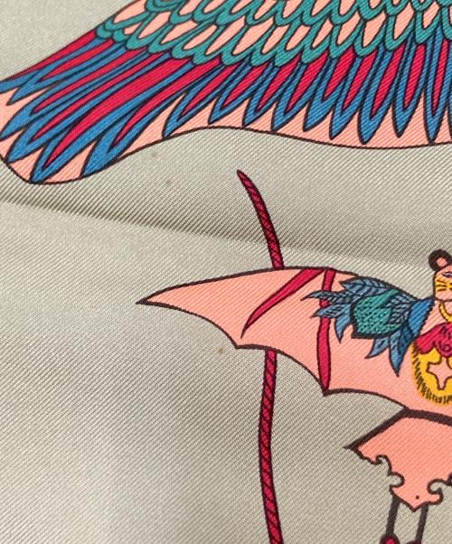 HERMES（エルメス）HERMES (エルメス) シルクスカーフ ブルー×ベージュ サイズ:下記参照の古着・服飾アイテム