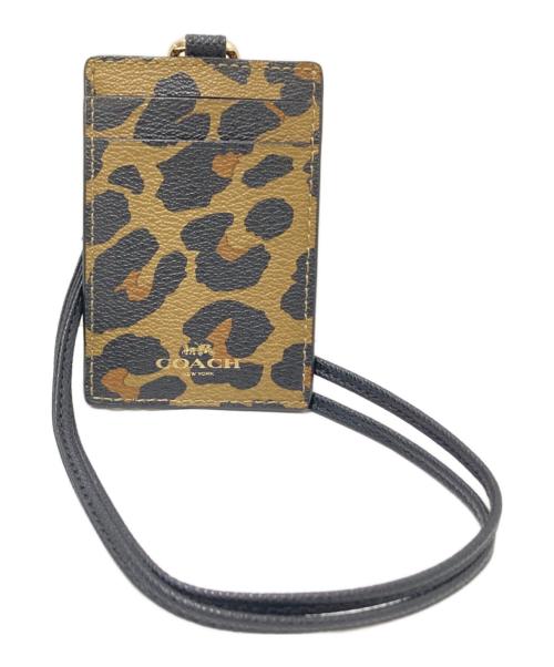 COACH（コーチ）COACH (コーチ) レオパード柄パスケース ブラック×ブラウン サイズ:下記参照 未使用品の古着・服飾アイテム