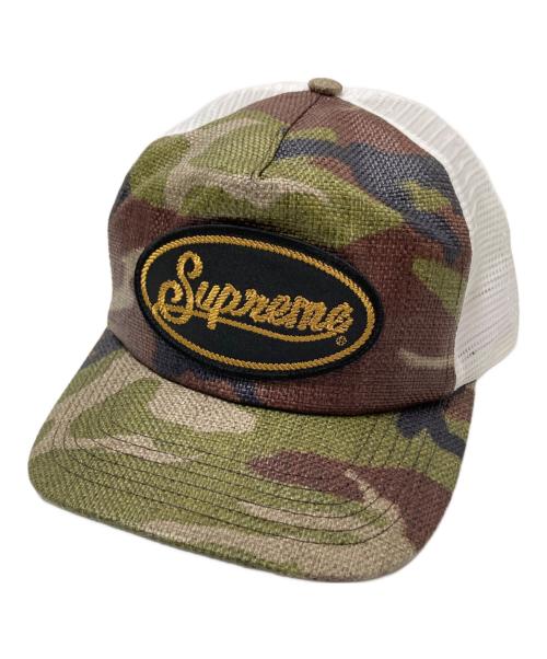 SUPREME（シュプリーム）SUPREME (シュプリーム) Raffia Mesh Back 5-Panel Camo ブラウン×グリーン サイズ:下記参照の古着・服飾アイテム