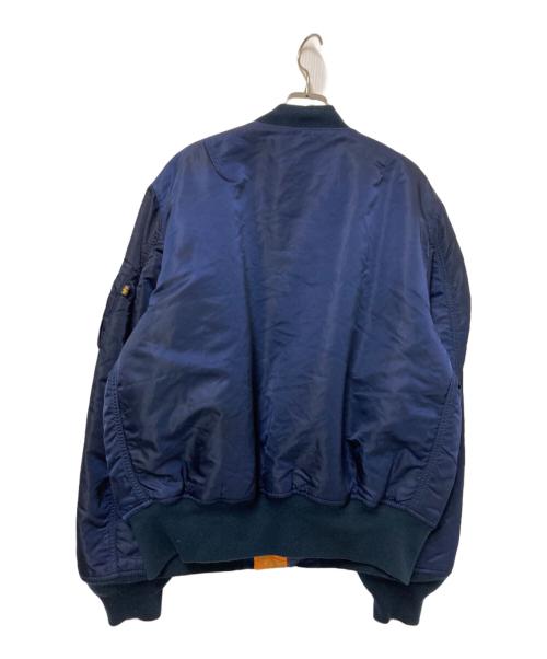 ALPHA（アルファ）ALPHA (アルファ) MA-1フライトジャケット ネイビー×オレンジ サイズ: Lの古着・服飾アイテム