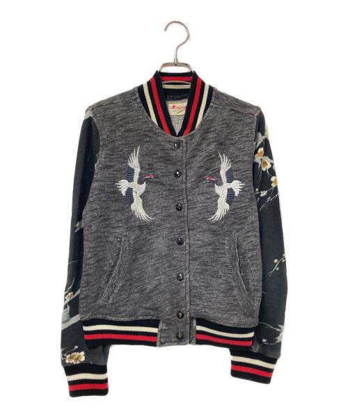 Denim & Supply Ralph Lauren（デニム＆サプライ ラルフローレン）Denim & Supply Ralph Lauren (デニム＆サプライ ラルフローレン) 刺繍切替スタジャン グレー サイズ:Mの古着・服飾アイテム