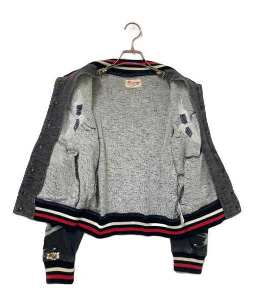 Denim & Supply Ralph Lauren（デニム＆サプライ ラルフローレン）Denim & Supply Ralph Lauren (デニム＆サプライ ラルフローレン) 刺繍切替スタジャン グレー サイズ:Mの古着・服飾アイテム