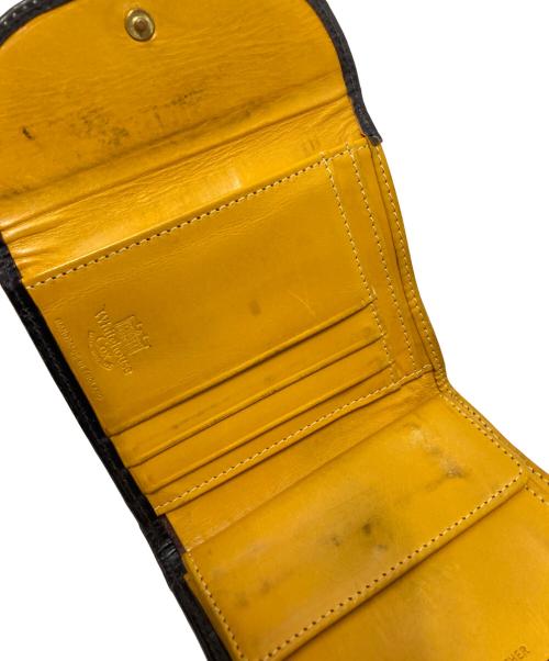 Whitehouse Cox（ホワイトハウスコックス）Whitehouse Cox (ホワイトハウスコックス) 3つ折り財布 ブラック×イエロー サイズ:下記参照の古着・服飾アイテム