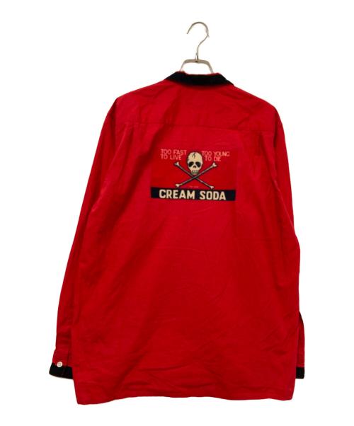 CREAM SODA（クリームソーダ）CREAM SODA (クリームソーダ) 長袖ボーリングシャツ ブラック×レッド サイズ:下記参照の古着・服飾アイテム