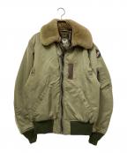 HOUSTONヒューストン）の古着「B-15Bフライトジャケット」｜ベージュ×グリーン