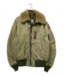HOUSTON（ヒューストン）の古着「B-15Bフライトジャケット」｜ベージュ×グリーン