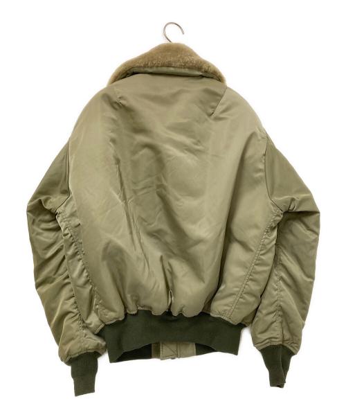 HOUSTON（ヒューストン）HOUSTON (ヒューストン) B-15Bフライトジャケット ベージュ×グリーン サイズ:44の古着・服飾アイテム