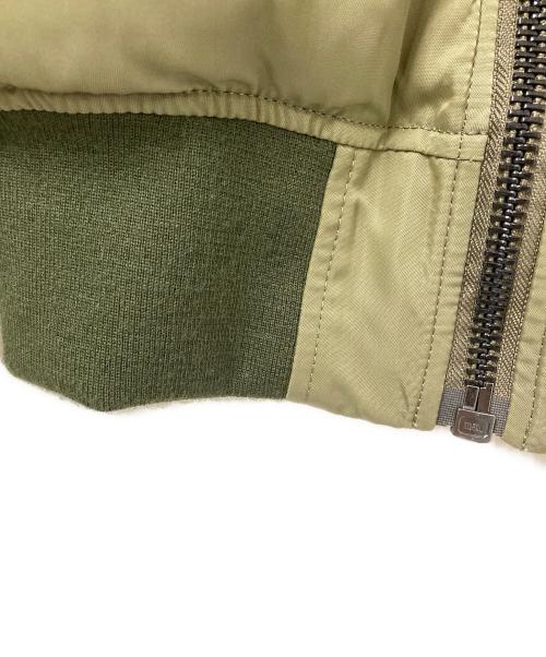 HOUSTON（ヒューストン）HOUSTON (ヒューストン) B-15Bフライトジャケット ベージュ×グリーン サイズ:44の古着・服飾アイテム