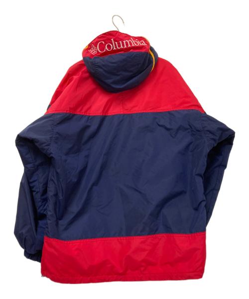 Columbia（コロンビア）Columbia (コロンビア) 90‘Sアノラックパーカー レッド×ネイビー サイズ:Mの古着・服飾アイテム