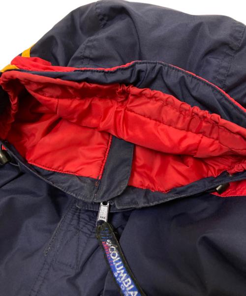 Columbia（コロンビア）Columbia (コロンビア) 90‘Sアノラックパーカー レッド×ネイビー サイズ:Mの古着・服飾アイテム