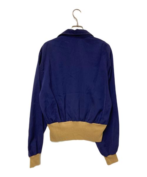 KENNINGTON（ケニントン）KENNINGTON (ケニントン) 70s切替レーヨンシャツ ベージュ×ネイビー サイズ:Mの古着・服飾アイテム
