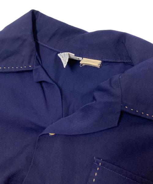 KENNINGTON（ケニントン）KENNINGTON (ケニントン) 70s切替レーヨンシャツ ベージュ×ネイビー サイズ:Mの古着・服飾アイテム