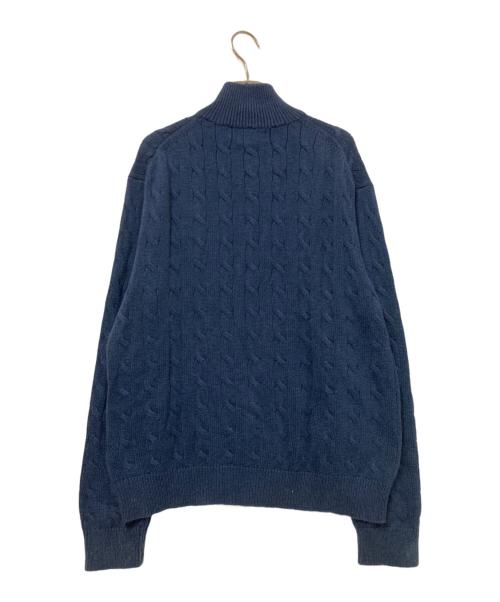 POLO RALPH LAUREN（ポロ・ラルフローレン）POLO RALPH LAUREN (ポロ・ラルフローレン) ハーフジップケーブルニット ネイビー サイズ:Lの古着・服飾アイテム