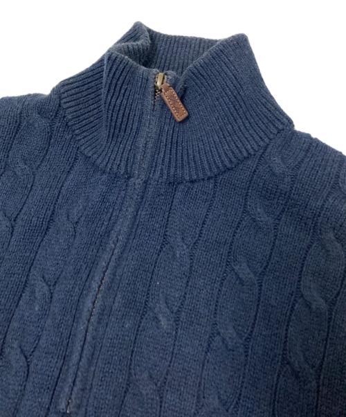 POLO RALPH LAUREN（ポロ・ラルフローレン）POLO RALPH LAUREN (ポロ・ラルフローレン) ハーフジップケーブルニット ネイビー サイズ:Lの古着・服飾アイテム