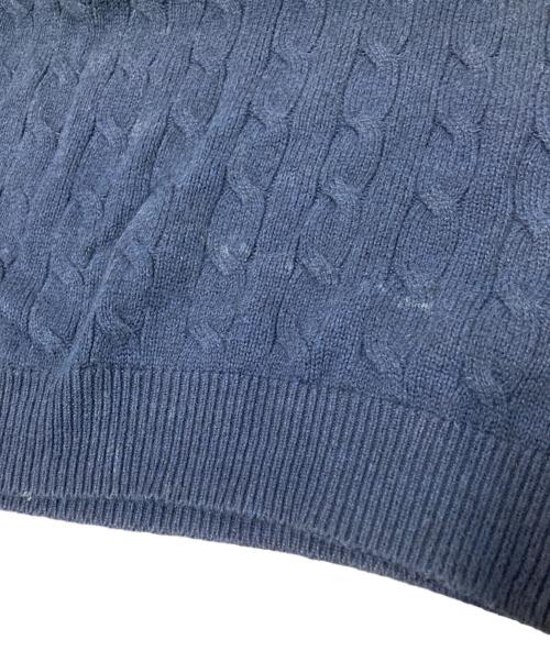 POLO RALPH LAUREN（ポロ・ラルフローレン）POLO RALPH LAUREN (ポロ・ラルフローレン) ハーフジップケーブルニット ネイビー サイズ:Lの古着・服飾アイテム