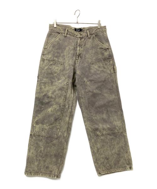 X-LARGE（エクストララージ）X-LARGE (エクストララージ) ダブルニーワークパンツ グリーン×グレー サイズ:34の古着・服飾アイテム