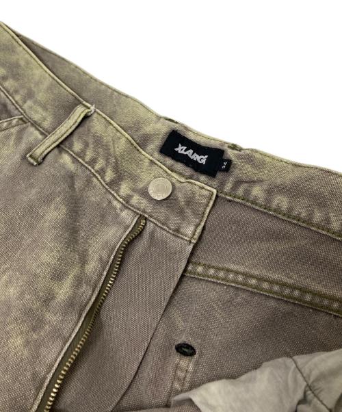 X-LARGE（エクストララージ）X-LARGE (エクストララージ) ダブルニーワークパンツ グリーン×グレー サイズ:34の古着・服飾アイテム