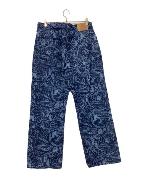 X-LARGE（エクストララージ）X-LARGE (エクストララージ) ディスチャージプリント デニムパンツ ネイビー×ブルー サイズ:34の古着・服飾アイテム