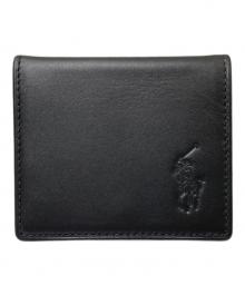 POLO RALPH LAUREN（ポロ・ラルフローレン）の古着「BOX型レザーコインケース」｜ブラック