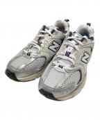 NEW BALANCEニューバランス）の古着「ローカットスニーカー」｜シルバー×ネイビー