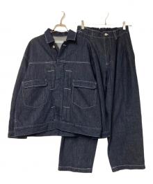 WYM LIDNM（ウィム バイ リドム）の古着「HEAVY OZ WIDE DENIM SET-UP」｜インディゴ