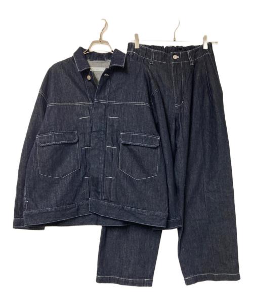 WYM LIDNM（ウィム バイ リドム）WYM LIDNM (ウィム バイ リドム) HEAVY OZ WIDE DENIM SET-UP インディゴ サイズ:Sの古着・服飾アイテム