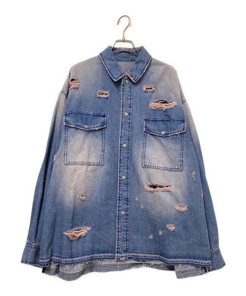 HARE（ハレ）HARE (ハレ) ダメージ加工シャツジャケット インディゴ サイズ:Fの古着・服飾アイテム
