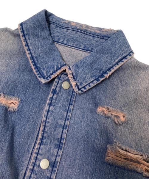 HARE（ハレ）HARE (ハレ) ダメージ加工シャツジャケット インディゴ サイズ:Fの古着・服飾アイテム