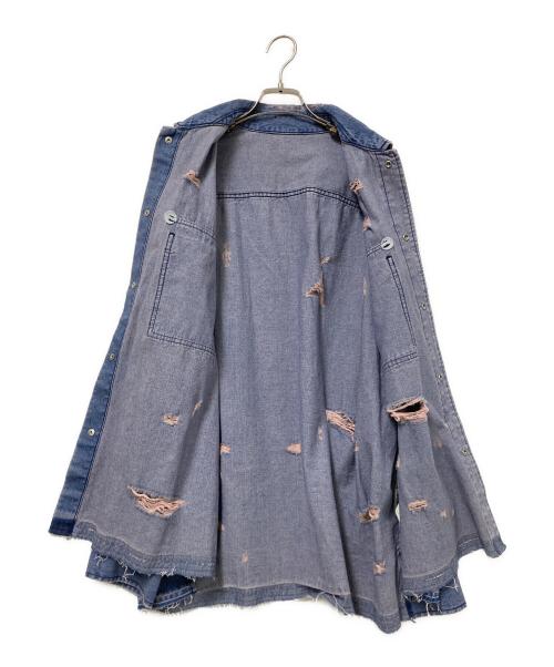 HARE（ハレ）HARE (ハレ) ダメージ加工シャツジャケット インディゴ サイズ:Fの古着・服飾アイテム