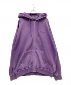 X-LARGEエクストララージ）の古着「PIGMENT DYED EMBOSS LOGO ZIP HOODED SWEAT」｜パープル