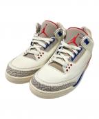 NIKEナイキ）の古着「AIR JORDAN 3 RETRO SAIL/SPORT ROYAL-FIRE RED」｜ベージュ
