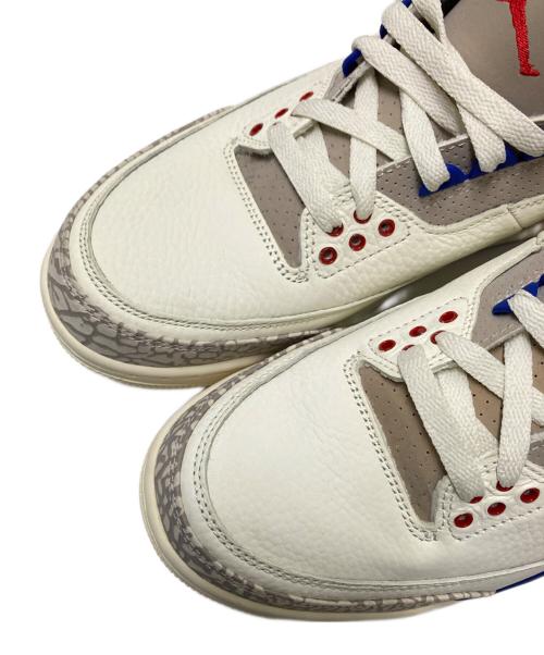 NIKE（ナイキ）NIKE (ナイキ) AIR JORDAN 3 RETRO SAIL/SPORT ROYAL-FIRE RED ベージュ サイズ:26.5㎝の古着・服飾アイテム