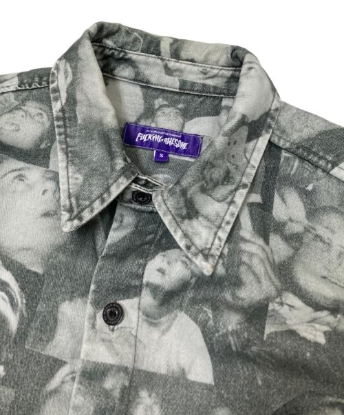 FUCKING AWESOME（ファッキンオーサム）FUCKING AWESOME (ファッキンオーサム) Praying Kids L/S Twill Shirt ホワイト×グレー サイズ:Sの古着・服飾アイテム