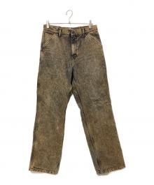 Carhartt WIP（カーハート ワーク イン プログレス）の古着「シングルニー ケミカルウォッシュペインターパンツ」｜ベージュ