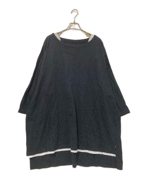 glamb（グラム）glamb (グラム) レイヤード7分袖カットソー ブラック サイズ:Lの古着・服飾アイテム