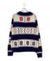 JC PENNEY (ジェーシーペニー) 総柄ニット レッド×ネイビー サイズ:M：5000円
