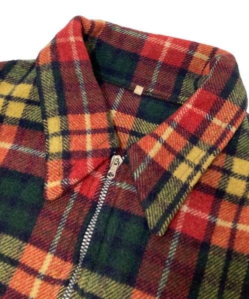 BESS（ベス）BESS (ベス) ジップアップシャツジャケット レッド×グリーン サイズ:48の古着・服飾アイテム