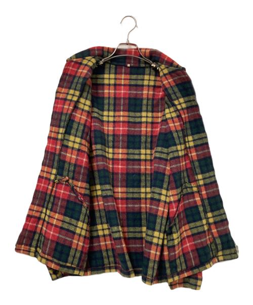 BESS（ベス）BESS (ベス) ジップアップシャツジャケット レッド×グリーン サイズ:48の古着・服飾アイテム