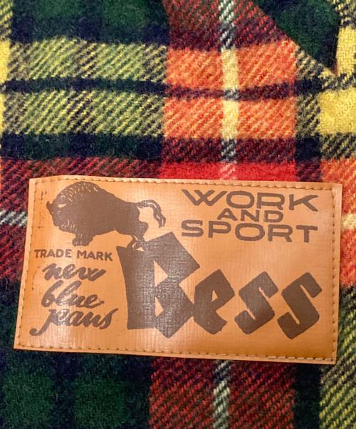 BESS（ベス）BESS (ベス) ジップアップシャツジャケット レッド×グリーン サイズ:48の古着・服飾アイテム