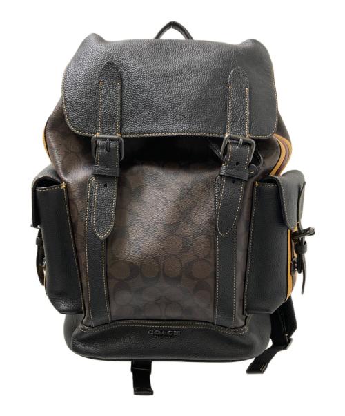 COACH（コーチ）COACH (コーチ) シグネチャーバックパック ブラック×ブラウン サイズ:下記参照の古着・服飾アイテム