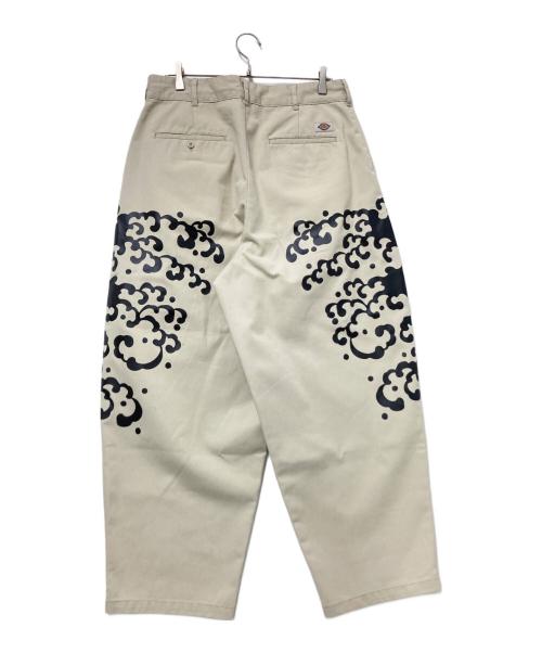 Dickies（ディッキーズ）Dickies (ディッキーズ) INSCRIBE TATTOO (インスクライブ タトゥー) MS X INS WAVE PRINT ベージュ×ブラック サイズ:XLの古着・服飾アイテム