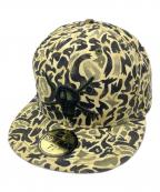 New Era×stussyニューエラ×ステューシー）の古着「スカル刺繍カモフラキャップ」｜ベージュ×ブラック
